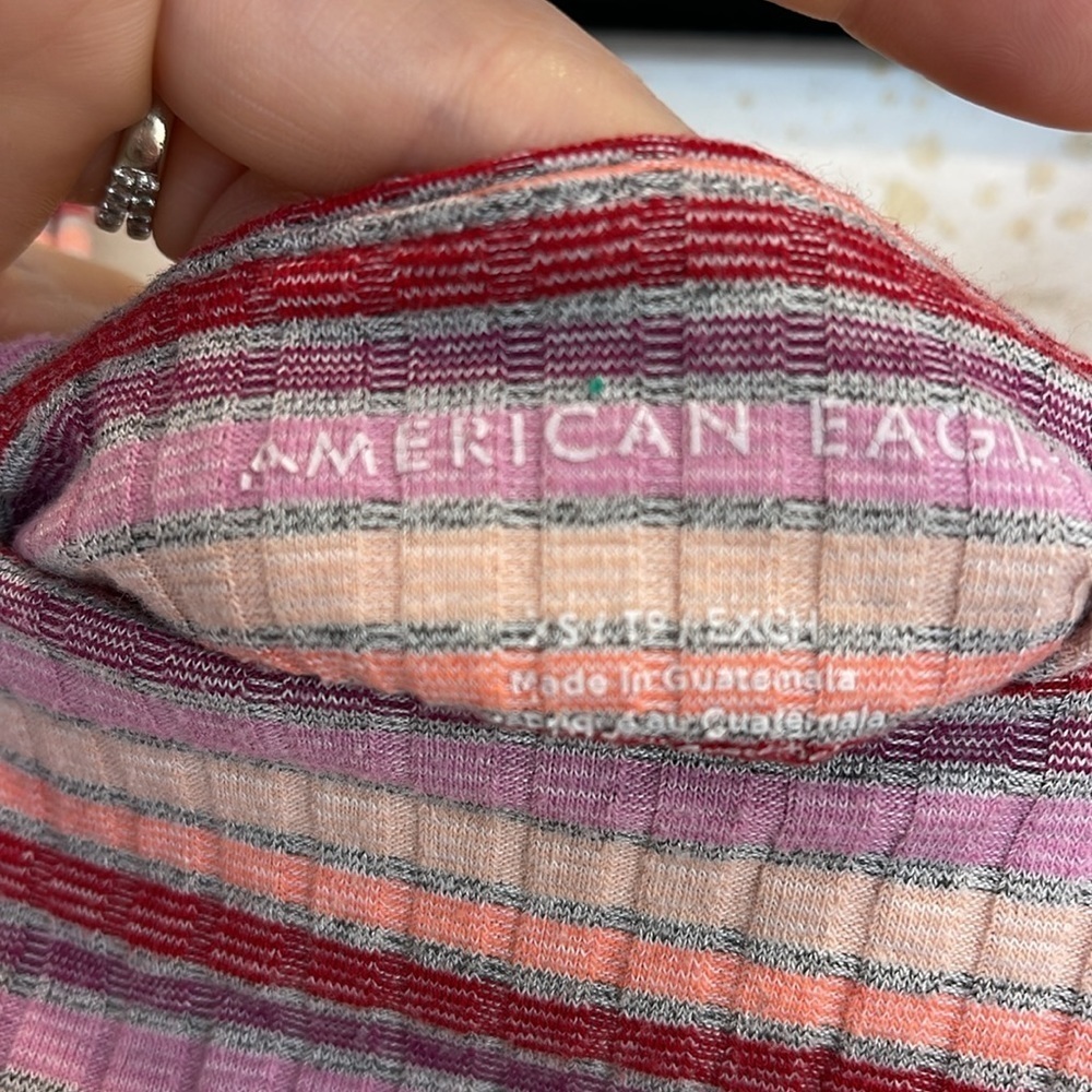 American Eagle Striped Ribbed Tank Top - Picture 2 of 2